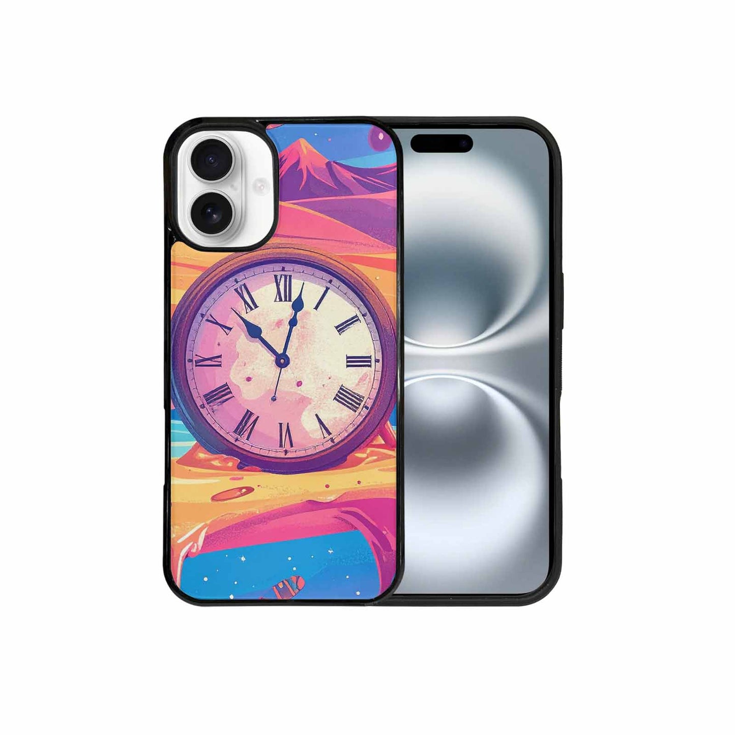 iPhone 16 Plus Case — Salvadore Dali Surrealist Dreamscape Pattern Melting, Customized Protective Case