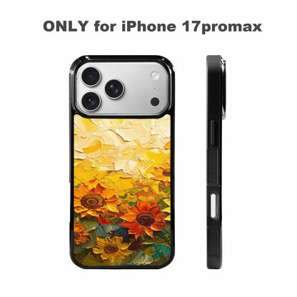 iPhone 17 Pro Max Case — Impressionist Sunflower Brushstroke Pattern Hundreds Of, Custom Made Phone Cover