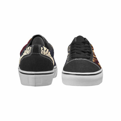 WOMEN'S Damask Ornamental Wallpaper Canvas Lace-Up Vibrant Chaos Custom Sneakers