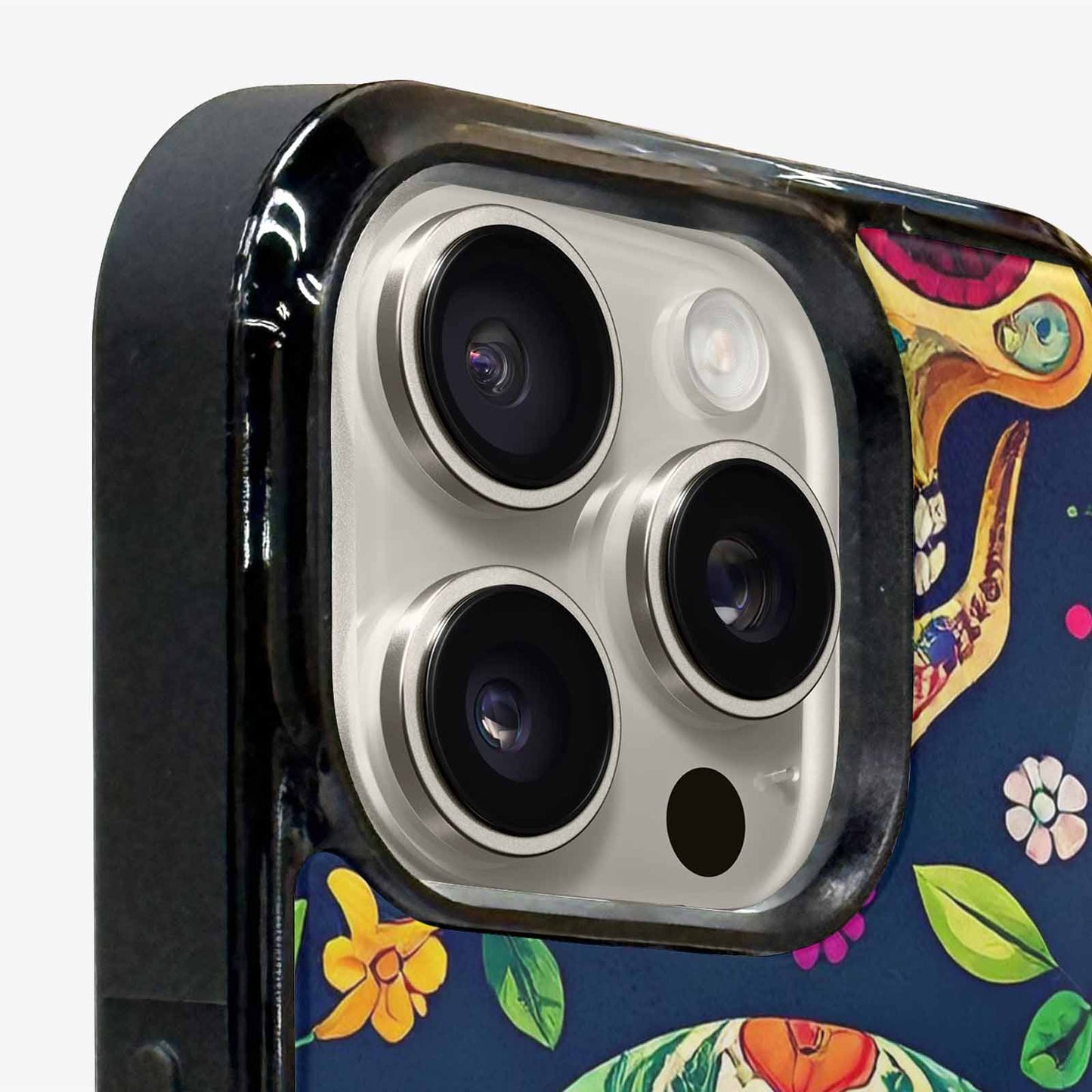 iPhone 16 Pro Max Case — Rainbow Sugar Skull Weave, Original Design Phone Case