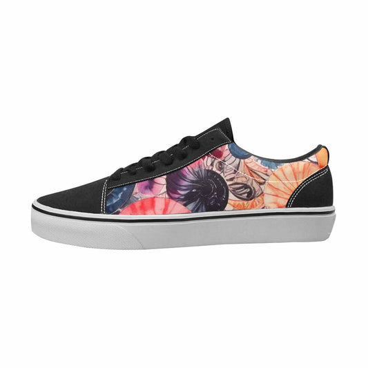 MEN'S Tie Dye Black & Red Ink Canvas Graphic Print Kaleidoscope Original Art Sneakers