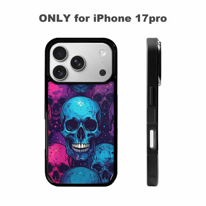 iPhone 17 Pro Case — Skulls Splatter Collages Art Skulls Gothic, Unique Phone Case Design