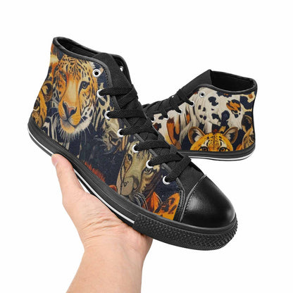 MEN'S Animal Print High Top Canvas Neon Fantasy Sneakers
