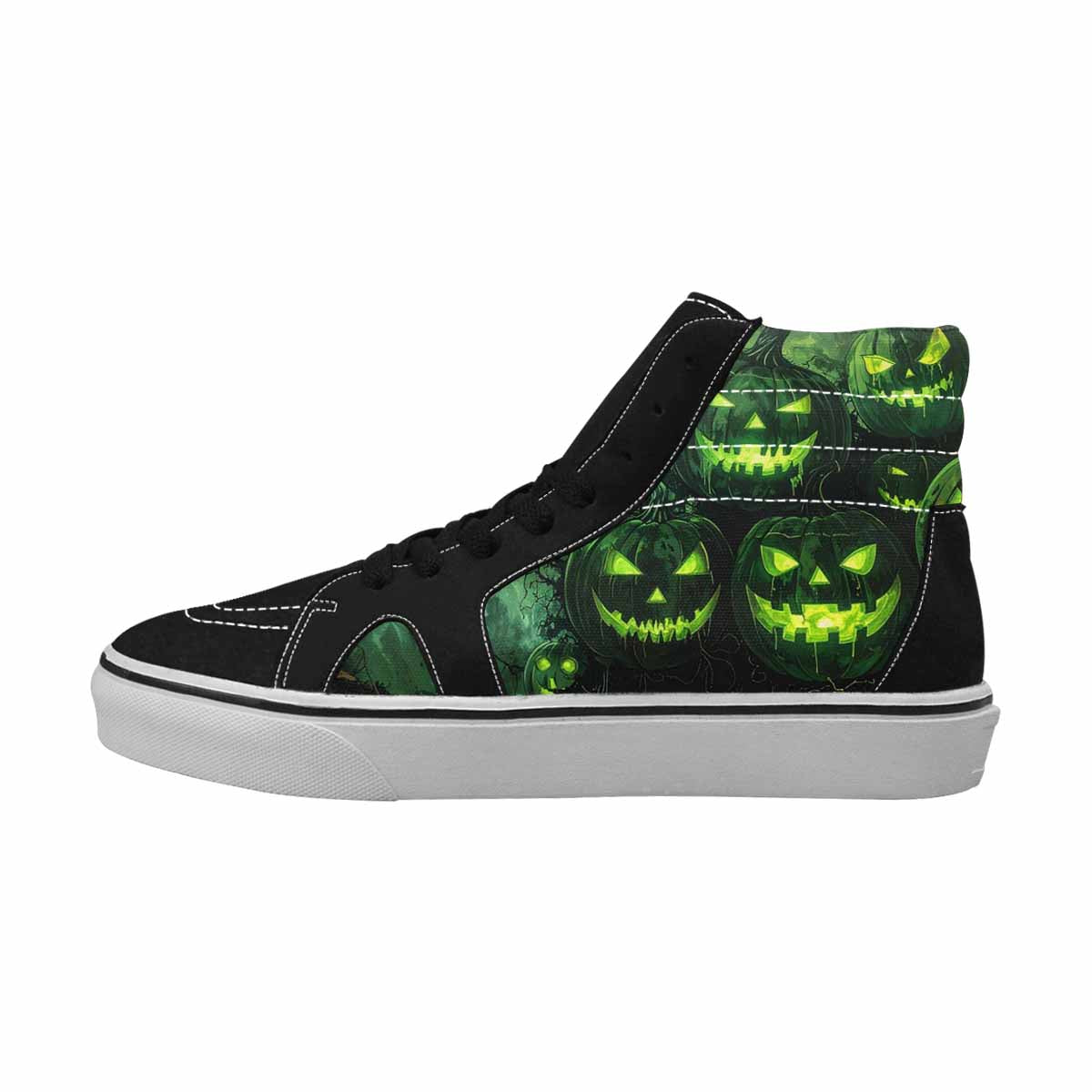 WOMEN'S Halloween Glowing Jackolantern High Top Canvas Wallpaper Art Custom Shoes