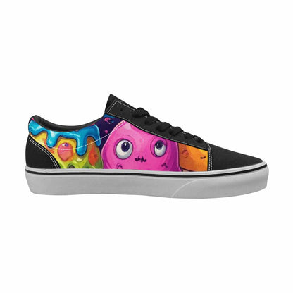 WOMEN'S Melting Ice Cream Monster Lace-Up Canvas Neon Fantasy Custom Shoes
