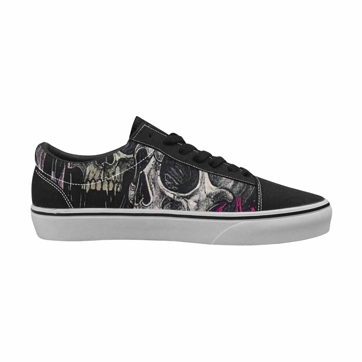 WOMEN'S Rainbow From Skull S Lace-Up Canvas Neon Fantasy Custom Shoes