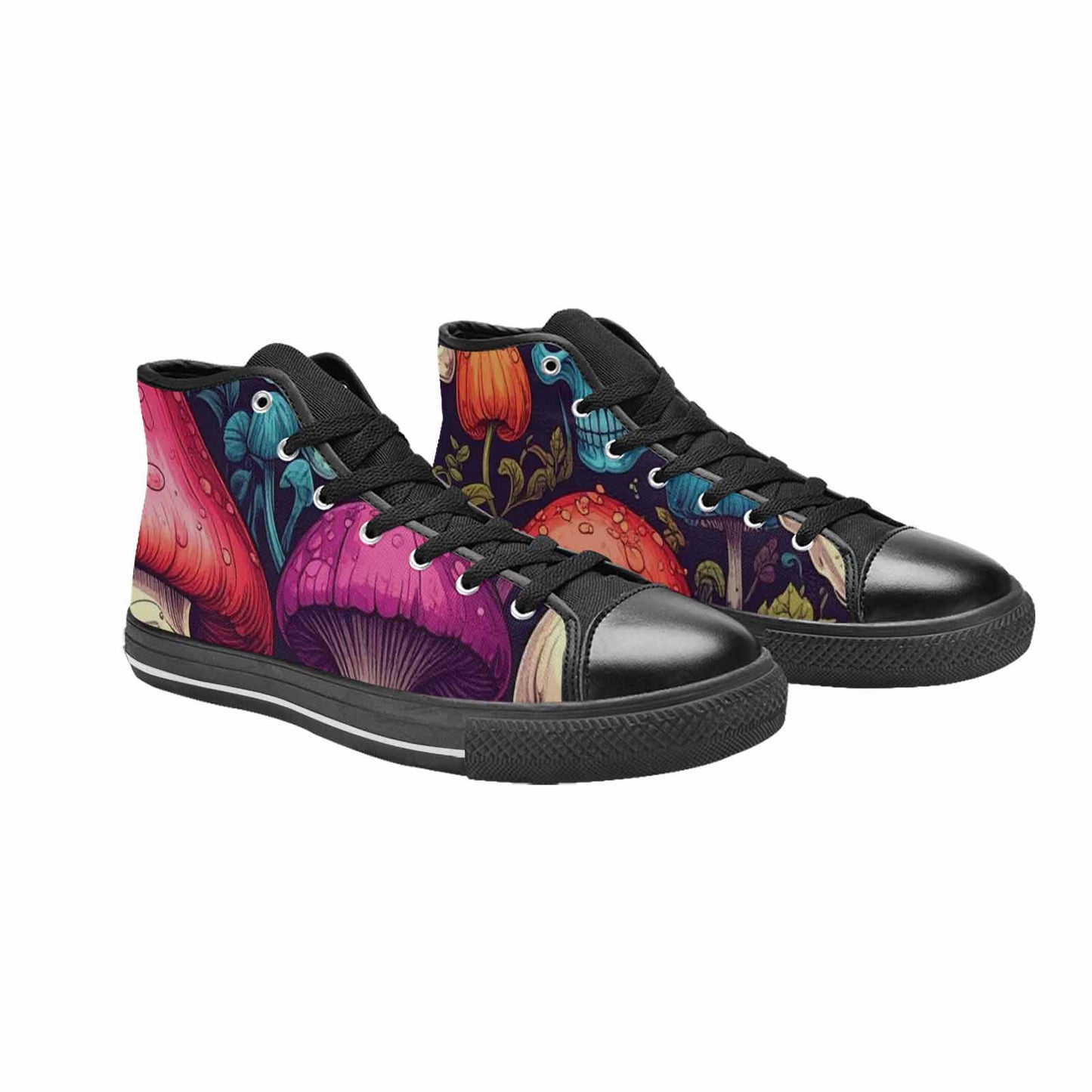 WOMEN'S Mushroom Skull High Top Canvas Y2K Custom Sneakers