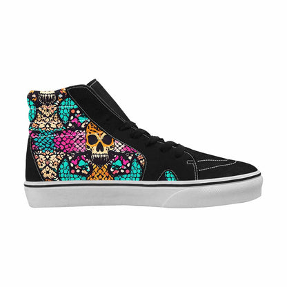 WOMEN'S Snake Print Skull High Top Canvas Cottagecore Shoes