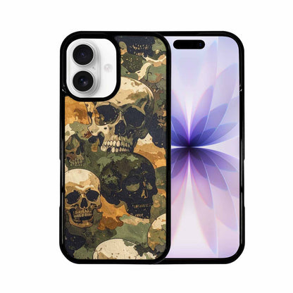 iPhone 17 Case — Military Camo Texture Combined Gothic Skulls, Custom Art Phone Cover