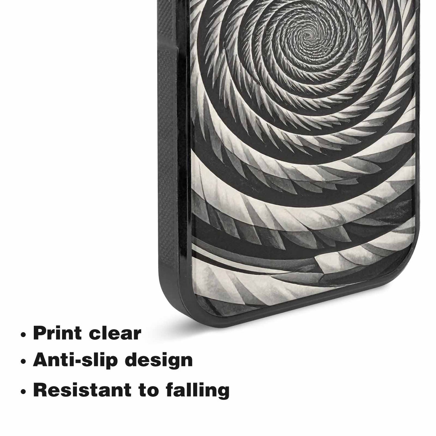 iPhone 15 Case — Hypnotic Spiral Optical Illusion Motif High, Custom Made Phone Cover
