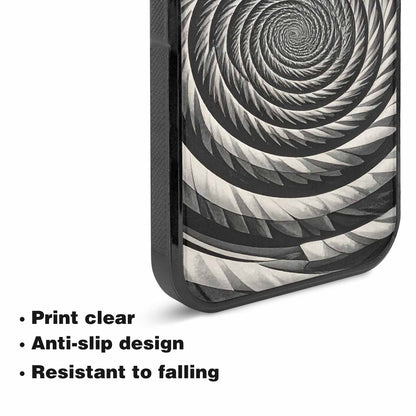 iPhone 15 Case — Hypnotic Spiral Optical Illusion Motif High, Custom Made Phone Cover