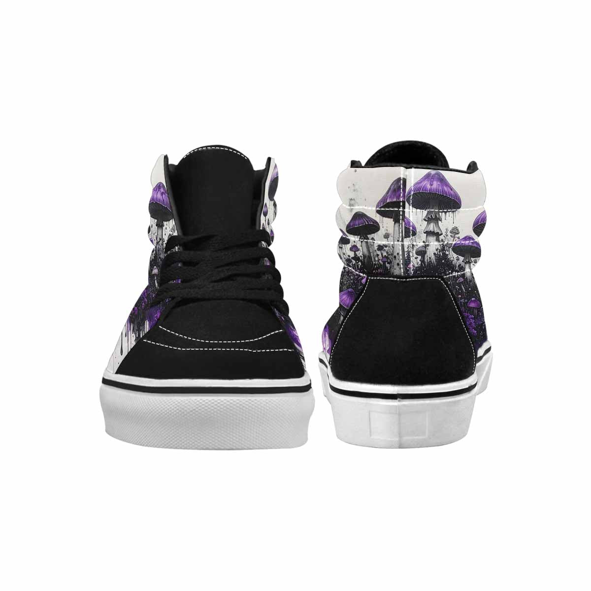 MEN'S Rainbow Drip Mushrooms High Top Canvas Vibrant Chaos Custom Sneakers