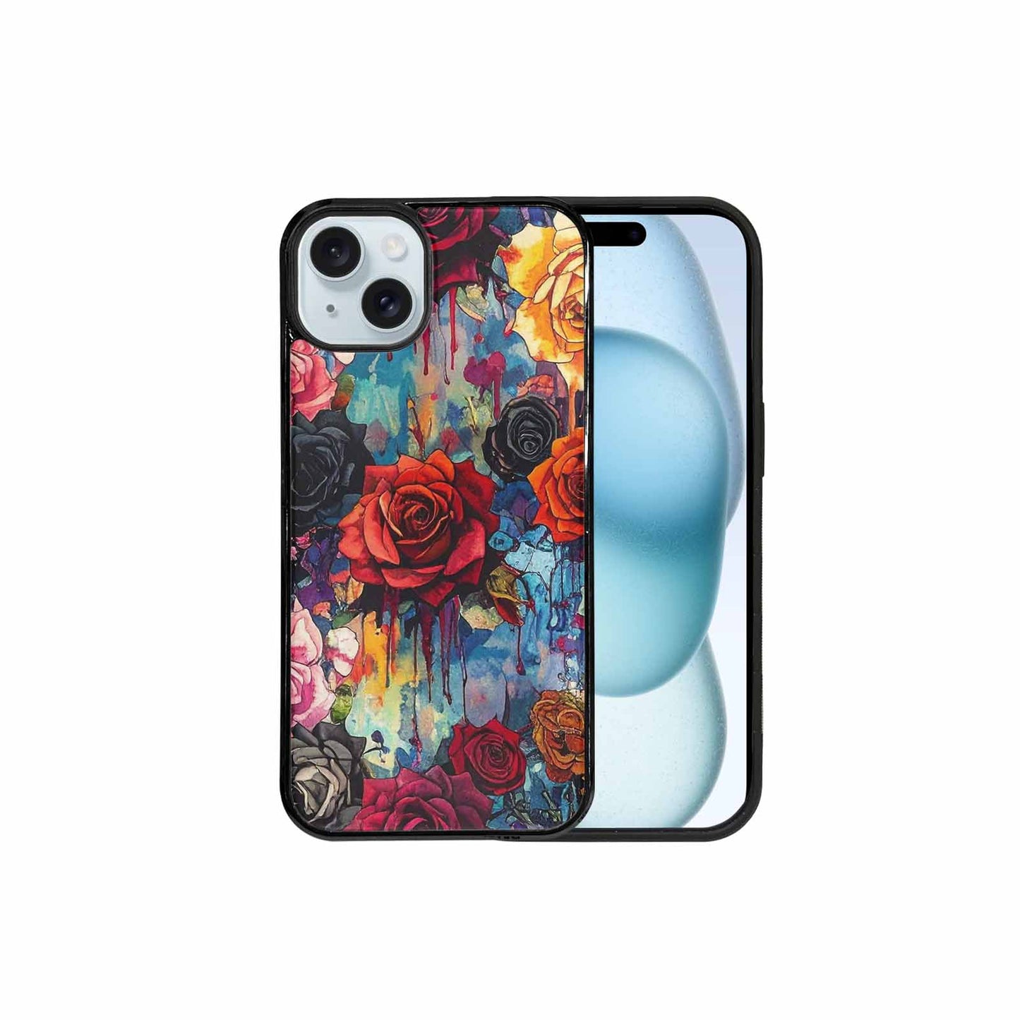 iPhone 15 Plus Case — Gothic Rose Gothic Roses Pattern Hundreds, Custom Made Phone Cover