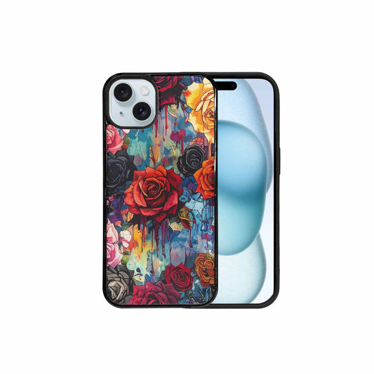 iPhone 15 Plus Case — Gothic Rose Gothic Roses Pattern Hundreds, Customized Protective Case