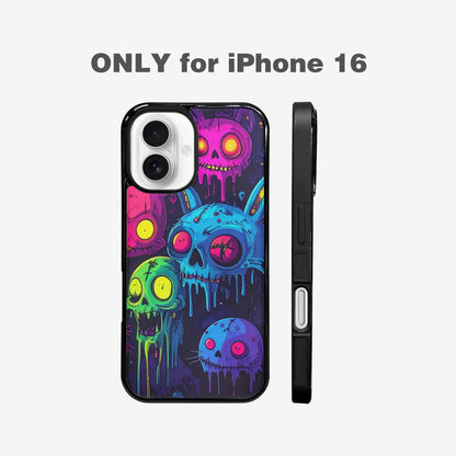 iPhone 16 Case — Mixed Toxic Glow Creature Pattern Hundreds, Personalized Phone Case