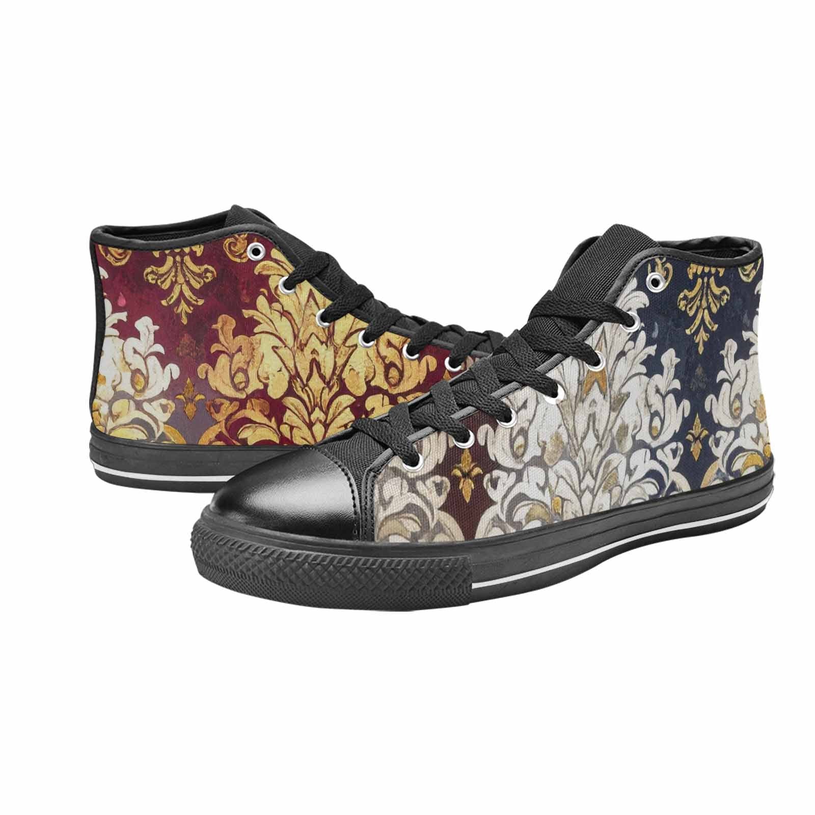 WOMEN'S Damask Ornamental Wallpaper High Top Canvas Aesthetic Shoes