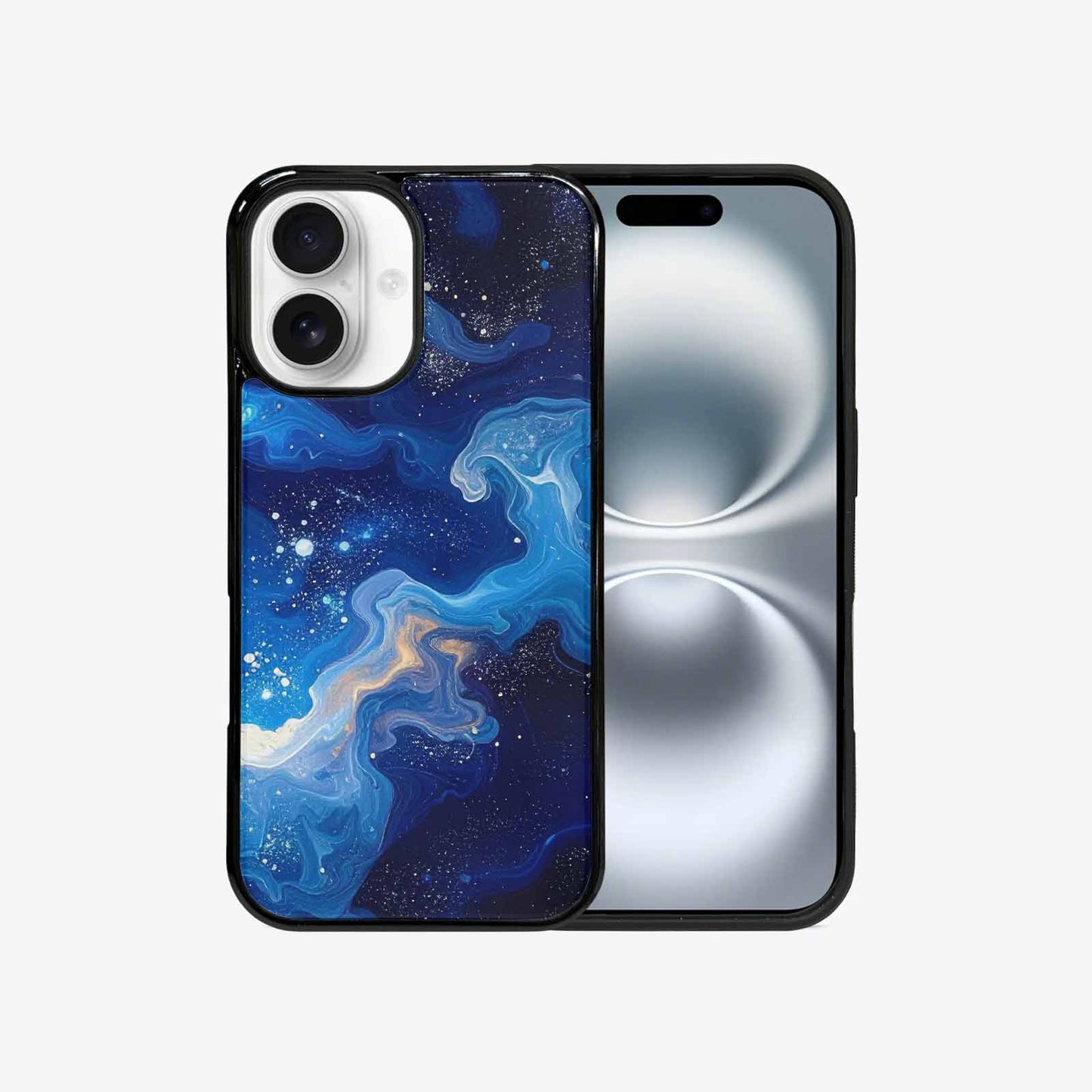 iPhone 16 Case — Galaxy Art Blue Starfield Small Galaxy, Original Design Phone Case