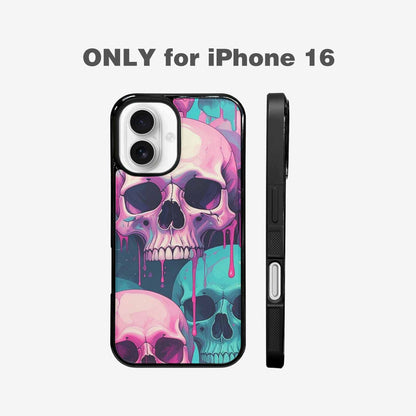iPhone 16 Case — 1000\'s Of Skulls Overlapping Each Other, Custom Art Phone Cover