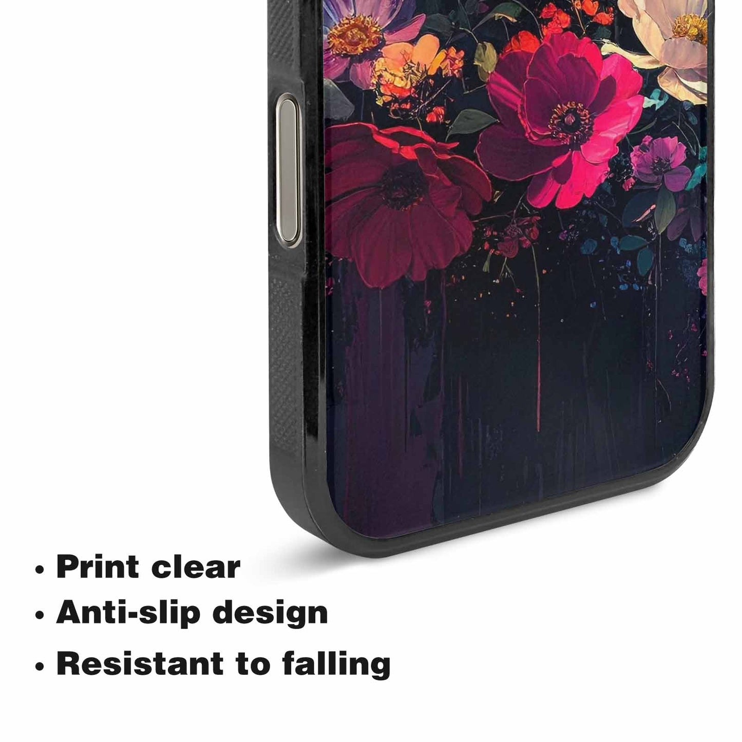 iPhone 16 Pro Case — Shadowy Glitch Floral Pattern Hundreds Of, Custom Phone Case