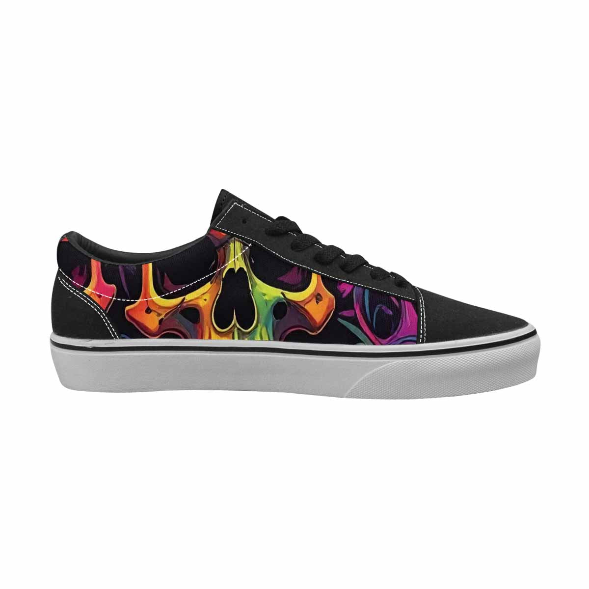 WOMEN'S 1000s Skulls Neon Camo Lace-Up Canvas Aesthetic Shoes