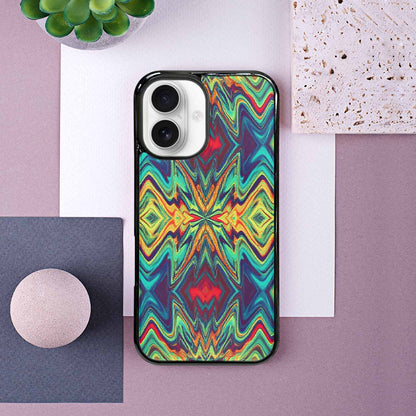 iPhone 16 Case — Holographic Tribal Blaze, Custom Printed Phone Case