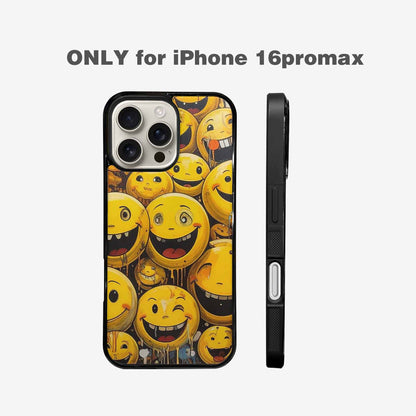 iPhone 16 Pro Max Case — Melting Moon Smiley Red Splatt Nsg, Custom Print Case Cover