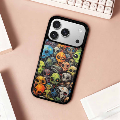 iPhone 17 Pro Case — Aliens Camo Aliens Pattern Hundreds Alien, Custom Art Phone Cover