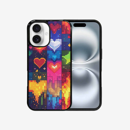 iPhone 16 Case — Pixel Art 8 Bit Burst Pattern, Custom Print Case Cover