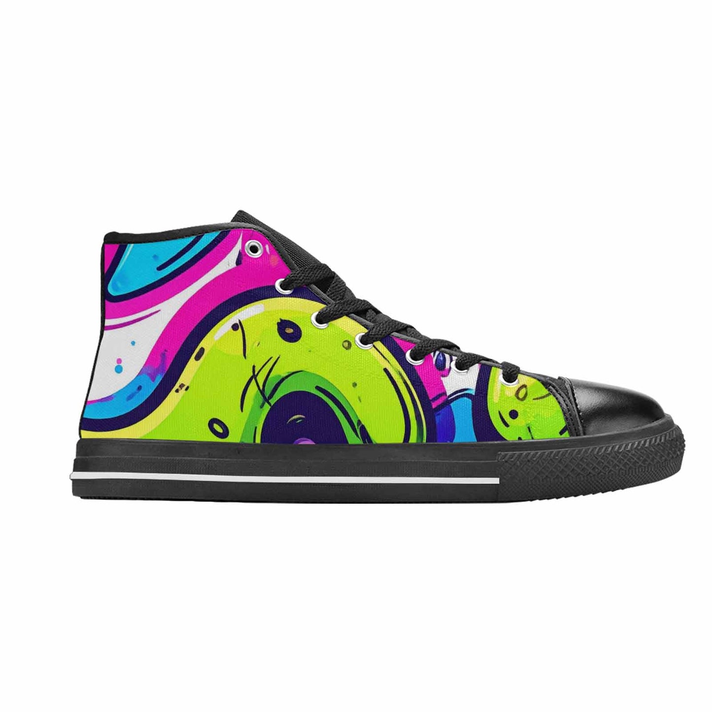WOMEN'S Acid Wash Cartoon High Top Canvas Dark Academia Shoes