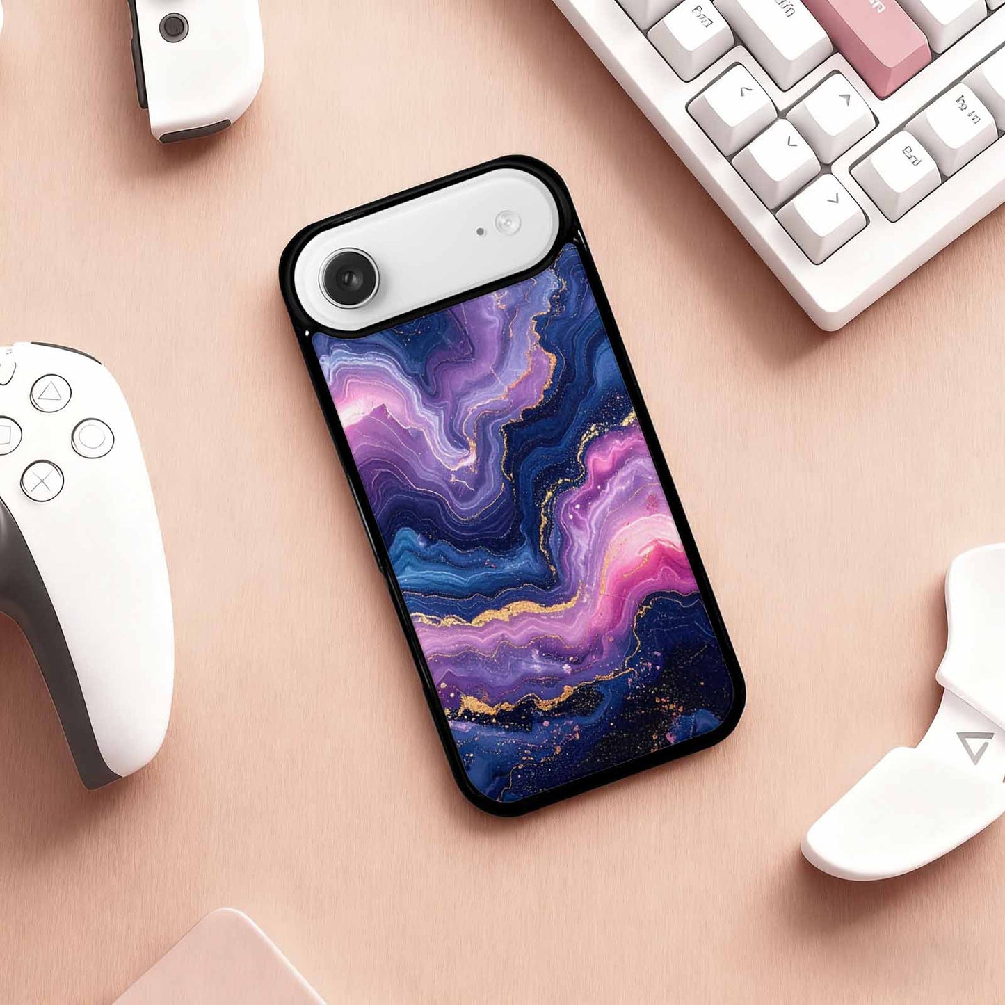 iPhone 17 Air Case — Marble Galaxy Space, Custom Printed Phone Case