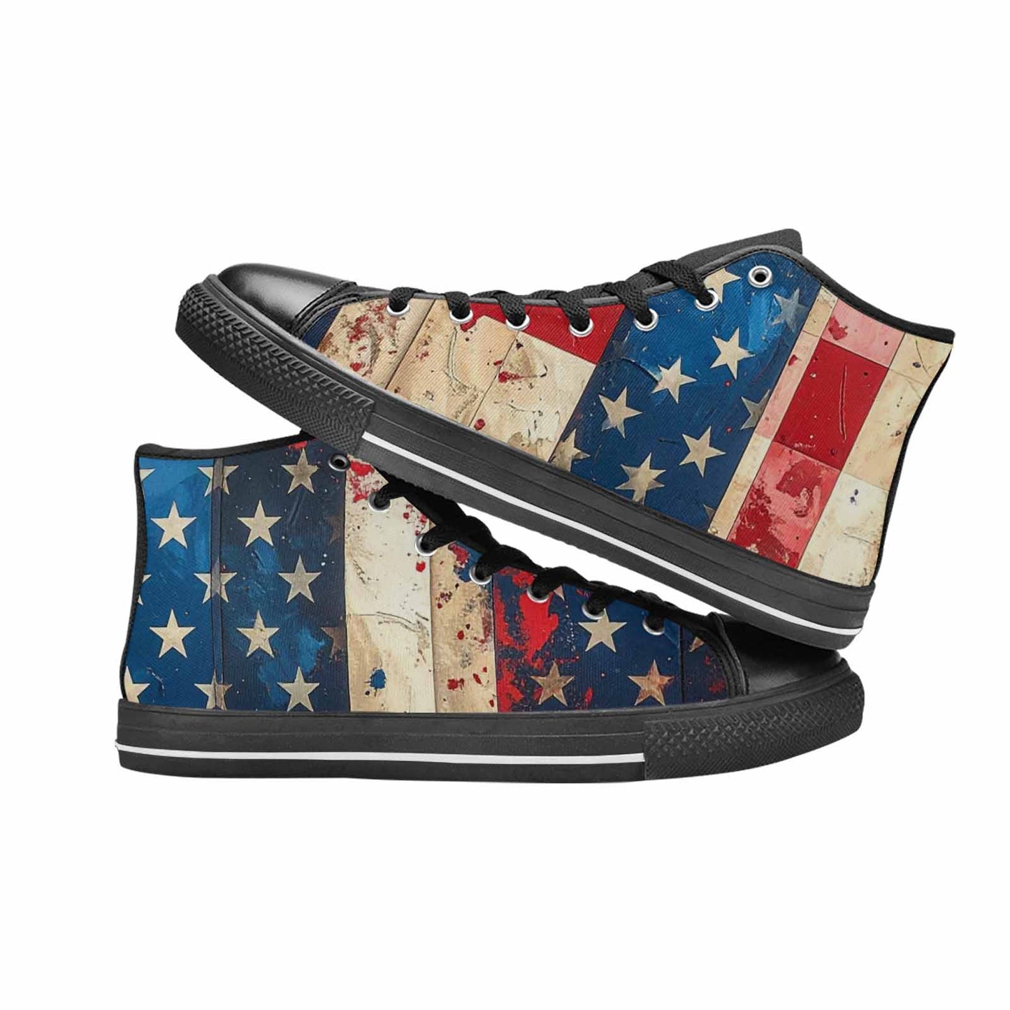 MEN'S American Flag Stars High Top Canvas Surreal Sneakers