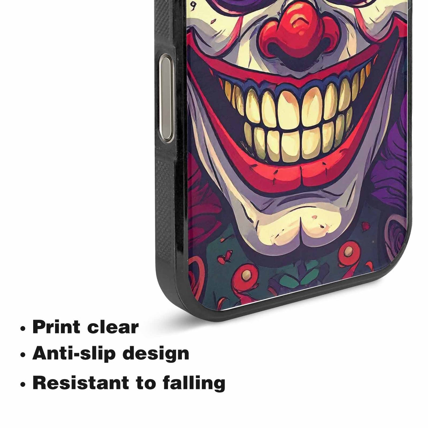 iPhone 15 Pro Max Case — Evil Circus Heads Faces Overlapping Patterns, Personalized Phone Case