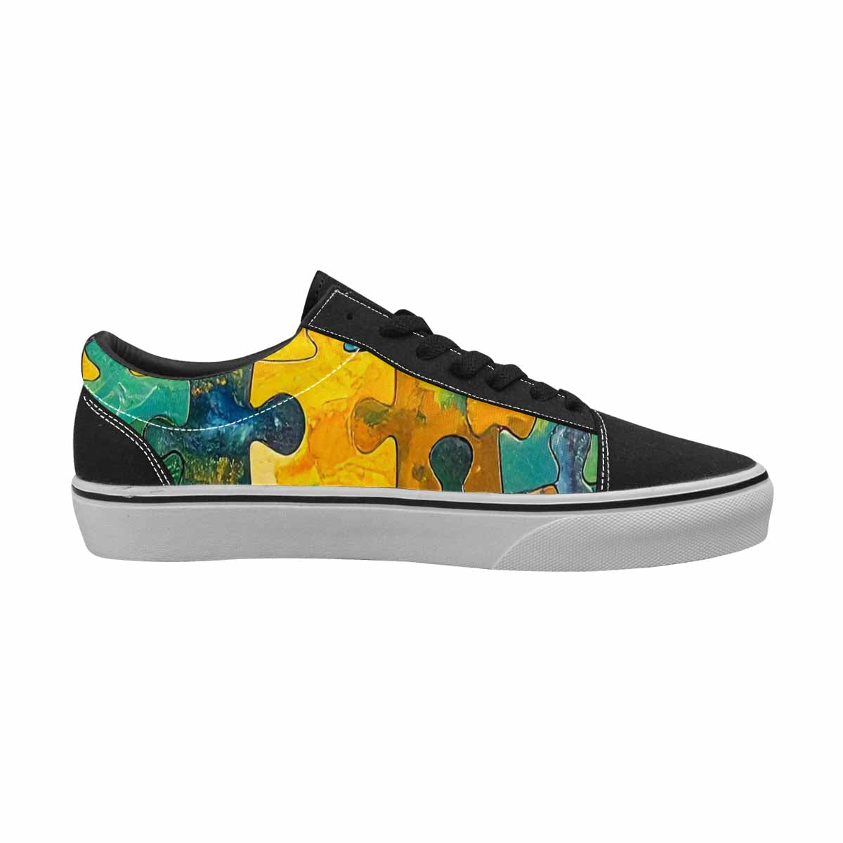 WOMEN'S Autism Puzzle Pieces Lace-Up Canvas Surreal Custom Shoes
