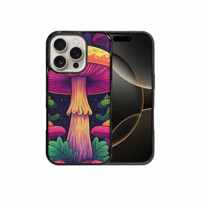 iPhone 16 Pro Case — Psychedelic Mushroom Cartoon Pattern, Personalized Phone Case