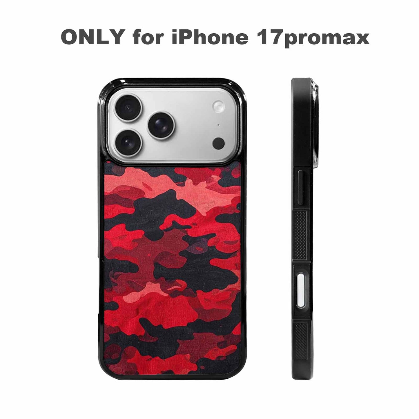 iPhone 17 Pro Max Case — Tactical Camo Red Black Custom Camo, Custom Phone Case