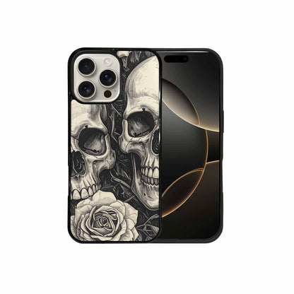 iPhone 16 Pro Max Case — 20 Skulls Overlapping Seamless Tileable Pattern, Unique Phone Case Design