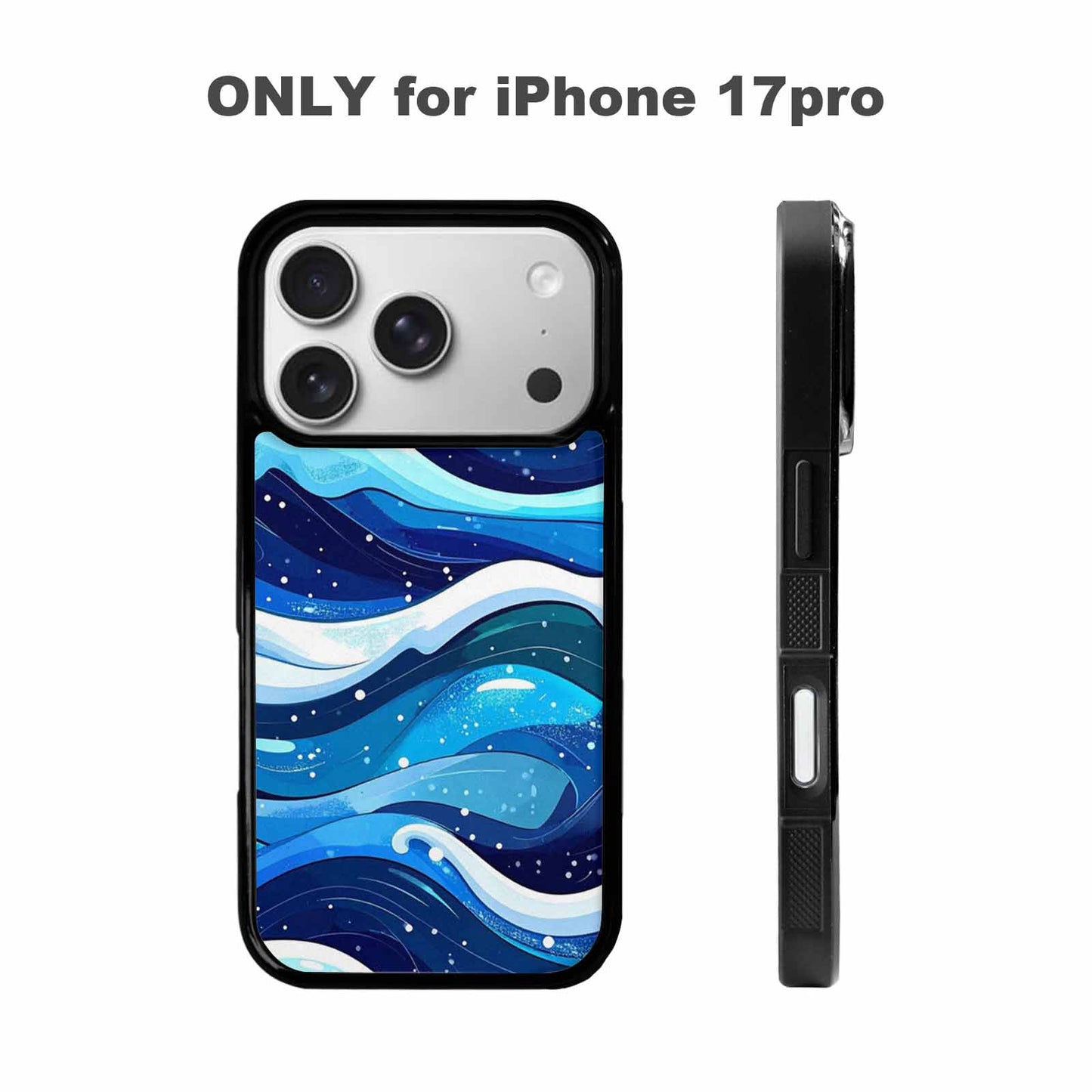 iPhone 17 Pro Case — Glossy Winter Wave Seamless Cartoon Cute, Custom Print Case Cover