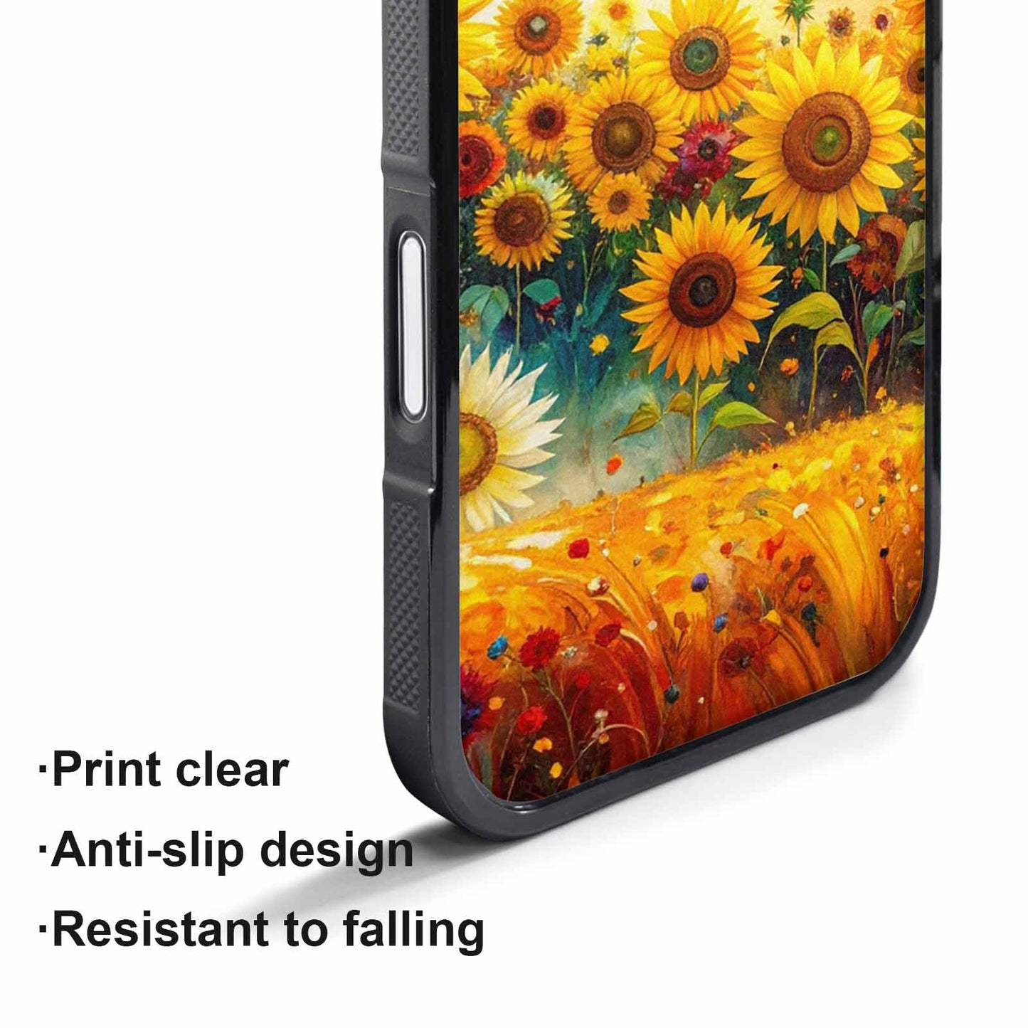 iPhone 17 Air Case — Impressionist Sunflower Brushstroke Pattern Hundreds Floral, Original Design Phone Case