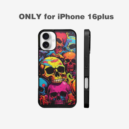 iPhone 16 Plus Case — 1000s Of Skulls Digital Camo Drip, Custom Art Phone Cover