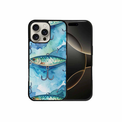 iPhone 16 Pro Max Case — Fishing Lure And Hook Pattern Seamless, Unique Phone Case Design