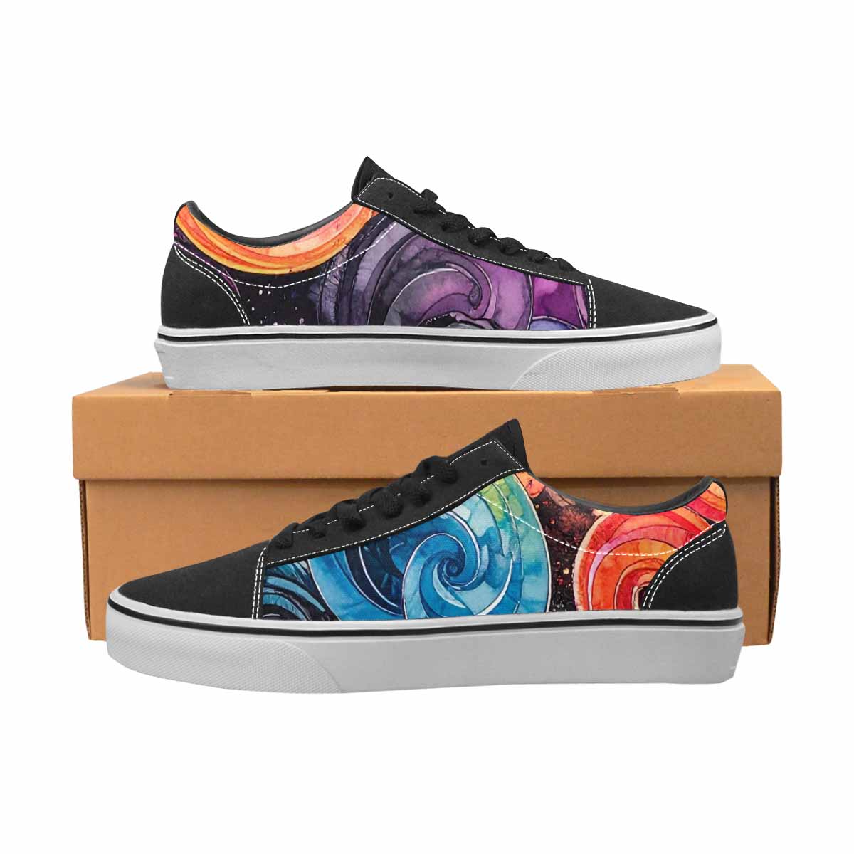 WOMEN'S Tie Lace-Up Canvas Kaleidoscope Custom Sneakers