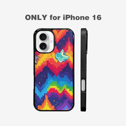 iPhone 16 Case — Pixel Art 8 Bit Burst Pattern, Custom Art Phone Cover