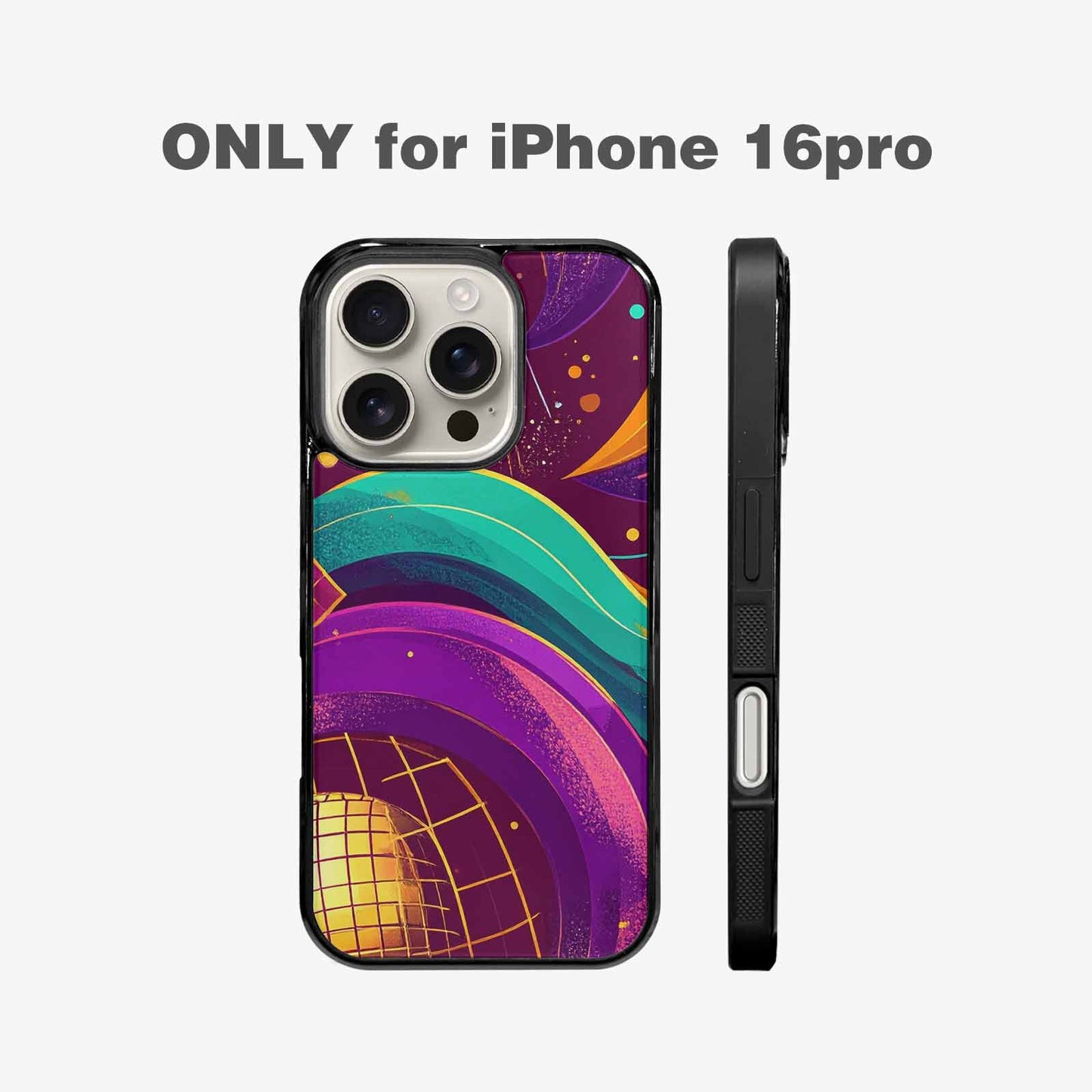 iPhone 16 Pro Case — 1970s Disco Art Pattern, Custom Art Phone Cover