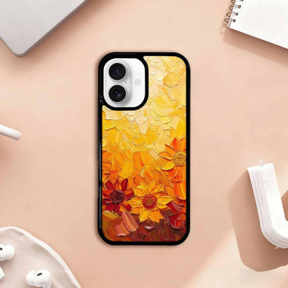 iPhone 17 Case — Impressionist Sunflower Brushstroke Pattern Floral, Custom Designed Case Cover