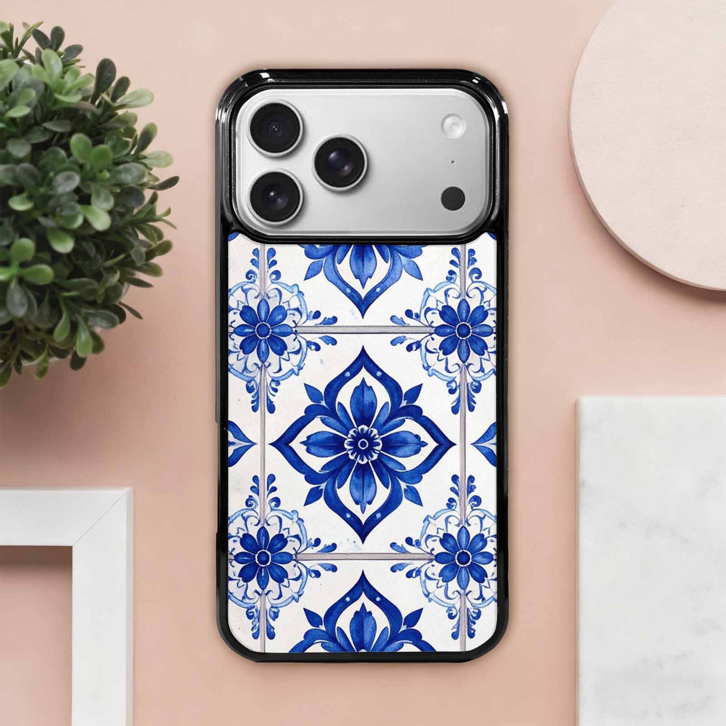 iPhone 17 Pro Max Case — Mexican Talavera Tile Pattern, Floral, Custom Printed Phone Case