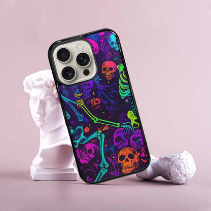 iPhone 16 Pro Case — Glowing Skeleton Pattern Hundreds Of Small, Custom Print Case Cover