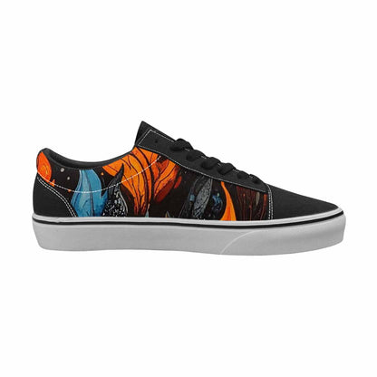 WOMEN'S Flame Burst Lace-Up Canvas Dreamlike Custom Shoes