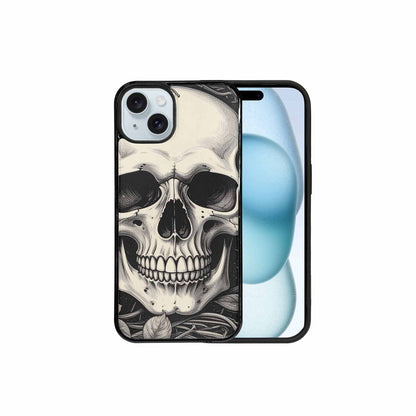 iPhone 15 Plus Case — 20 Skulls Overlapping Seamless Tileable Pattern, Customized Protective Case
