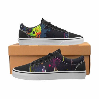 WOMEN'S Radioactive Ghost Bunny Skull Lace-Up Canvas Aesthetic Custom Shoes