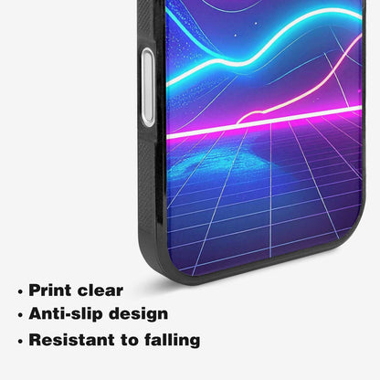 iPhone 16 Case — 1980s Neon Cartoon Art Pattern, Unique Phone Case Design
